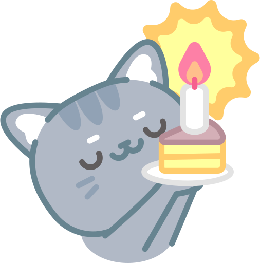 cat with birthday cake