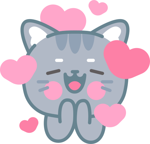 cat with hearts